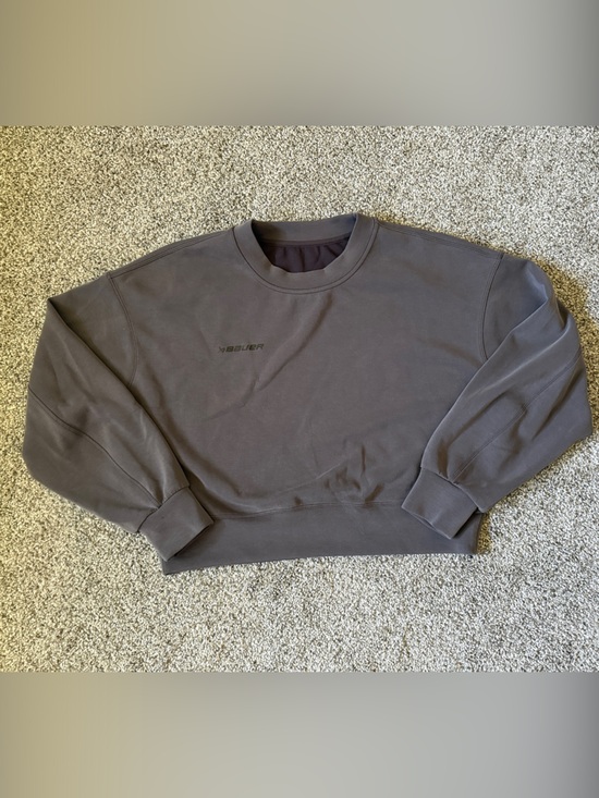 Bauer Tops - Bauer/Lululemon Charcoal Gray Crewneck Softstreme Oversized Cropped Pullover